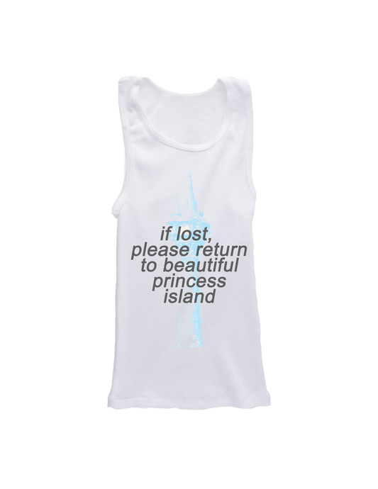 If Lost Please Return to Beautiful Princess Island Baby Tank